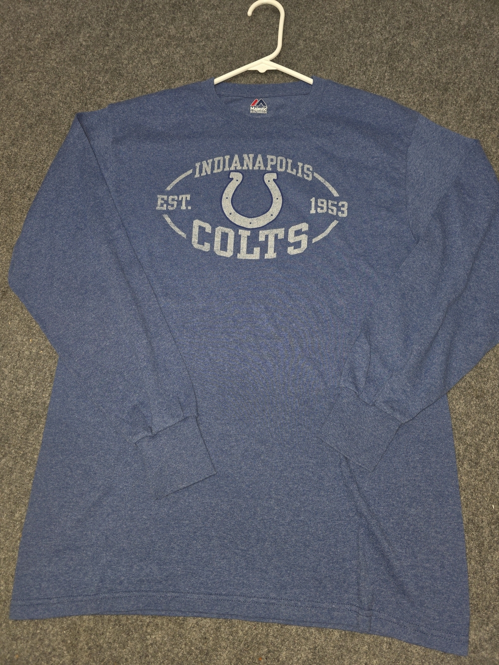 Majestic Indianapolis Colts Long Sleeve Tee in Heather Blue